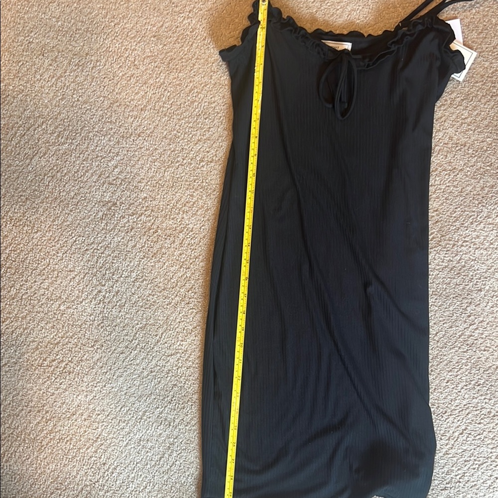 Black Ruffled Mini Slip Dress - Picture 10 of 11